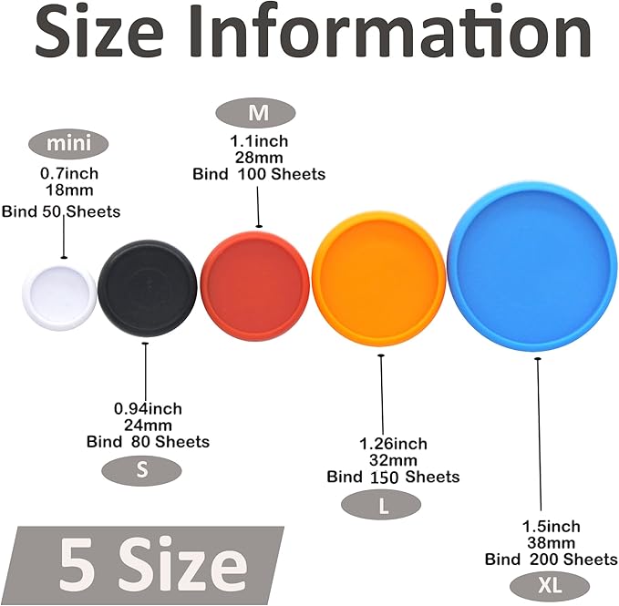 100pcs Discbound Notebook Discs DIY Planner Accessories fits for Tul,Levenger,Arc,Happy Planner,Talia(Solid Mixed,0.7inch/18mm)