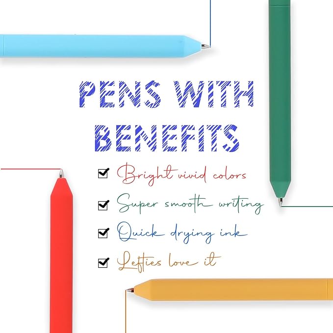 Grabie Retractable Colorful Gel Pens, Perfect for Vibrant Colored Writing and Sketching, Quick Dry Colored Gel Pens, 0.7 mm, Smooth Writing for Journaling and Note Taking， Pack of 20