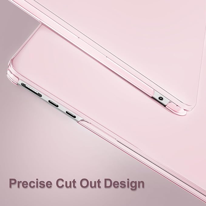 MOSISO Compatible with MacBook Air 13 inch Case 2025 2024 2023 2022 M4 A3240 M3 A3113 M2 A2681, Plastic Hard Shell&Keyboard Cover&Screen Film&Type C for MacBook Air 13.6 inch Case, Rose Pink