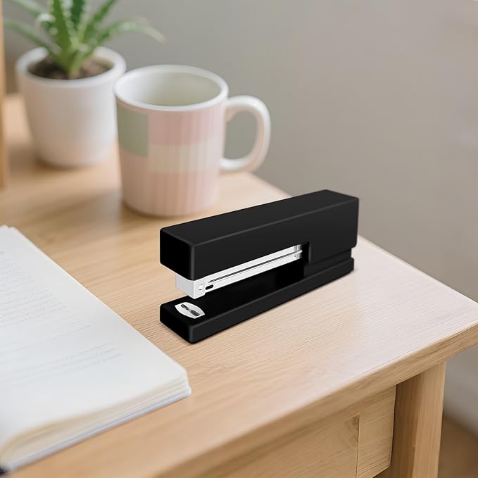 Office Desktop Stapler - 25 Sheet Capacity with 830 Staples and Staple Remover,Staplers for Desk,Non-Slip for School, Home, Black