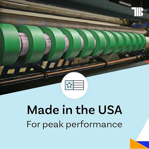 High Tack Green Painters Tape, 1.5 inch x 60 Yards, Case of 32 Rolls, Made in America, Strong Painters Masking Tape, Clean Removal, UV Resistant