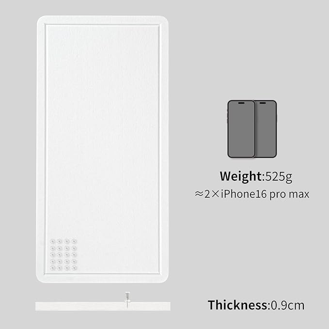 Bulletin Board, 35 x 17 1/2 inches Felt Board - Decorative Pin Board, Cork Board Alternative for Wall, Foldable Picture Board Self-Adhesive Vision Board Prayer Board with 20 Pushpins - White