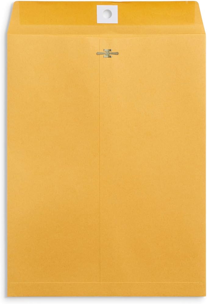 Blue Summit Supplies 100 9” x 12” Clasp Envelopes with Gummed Seal, Letter Size Clasp Mailing Envelopes Made From 28lb Kraft Paper, For Mailing Larger Papers or Magazine, Bulk 100 Pack