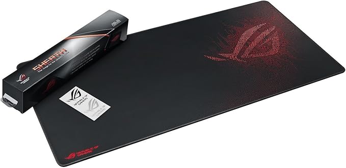 ASUS ROG Sheath BLK LTD Gaming Mouse Pad – 35.4” x 17.3", Extra-Large Surface, Black, Ultra-Smooth for Precise Mouse Control, Anti-Fray Stitched Edges, Non-Slip Base
