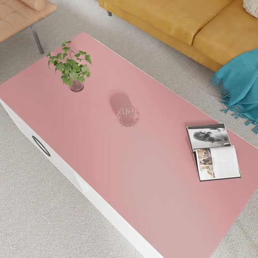 Desk Pad Mat - 24x60 Inch Waterproof Easy to Clean Can Conceal Flaws Protector The Table Top from Scratches Used for Coffee Table Office Table Dresser(Pink+Silvery 24x60)