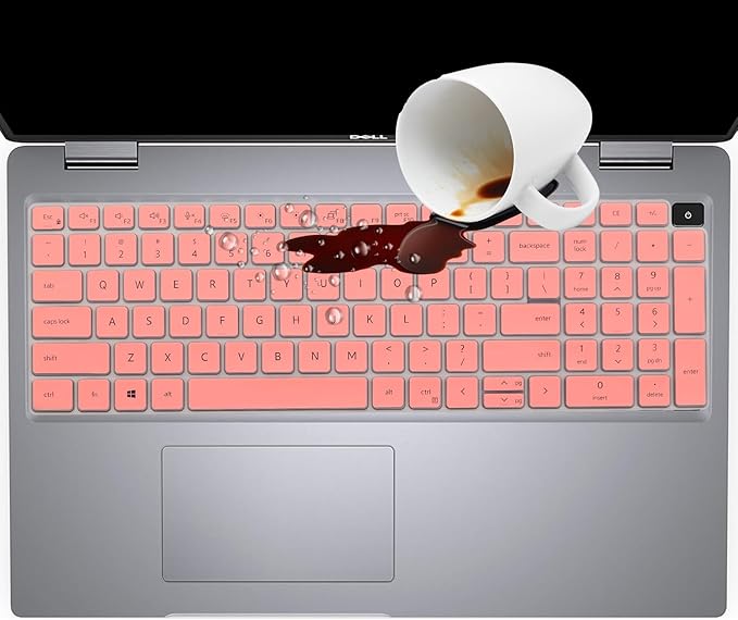 Keyboard Cover for Dell Latitude 3540 3550 5520 5521 5530 5531 5540 5550 2025 2024 2023 2022 & Precision 3590 3591 3580 3581 3560 3570 3561 3571 Laptop, Dell Latitude 15.6 inch Keyboard Skin-Pink