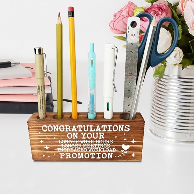 FOKCBOCM Promotion gift for Coworker Leader, Thank you Appreciation Birthday Gift for Mentor Leader Coach Boss, Going Away Gift Retirement Gift for Coworker Boss, Farmhouse Organizer Pen Holder-DBB13
