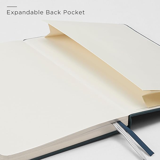 A5 Lined Leather Journal and Pen Set, Hardcover Notebook with Pen, 160 Pages 100gsm Thick Ruled Paper for Men Women, for Work, Business, School or Home Writing, 5.7'' x 8'', Gift Box Included(Green)