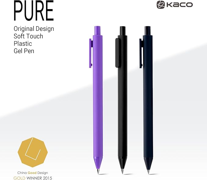 Kaco PURE Colored Gel Pens, 30 Pieces Assorted Color Ink 0.5 mm Fine Point Aesthetic Pens for Journaling Cute Stationery Office Supplies (30 Color Ink Assorted)