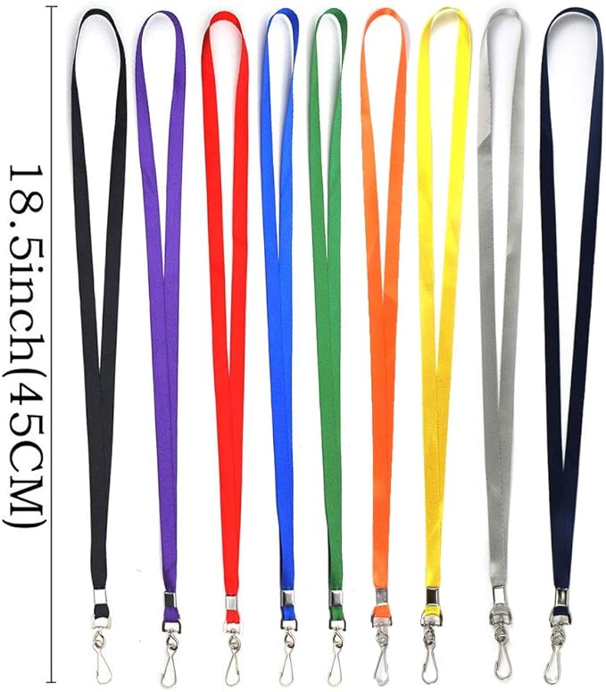 Beebel Purple Lanyard Bulk Lanyards for Id Badges Flat Lanyard with Badge Clip Swivel Hook 50 Pack