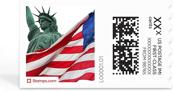 Liberty NetStamps 120-Pack (5 Sheets) Printable Postage Labels (Stamps.com Subscription Required) - Print Approved Postage - Inkjet & Laser Printers - Business, Personal, Home