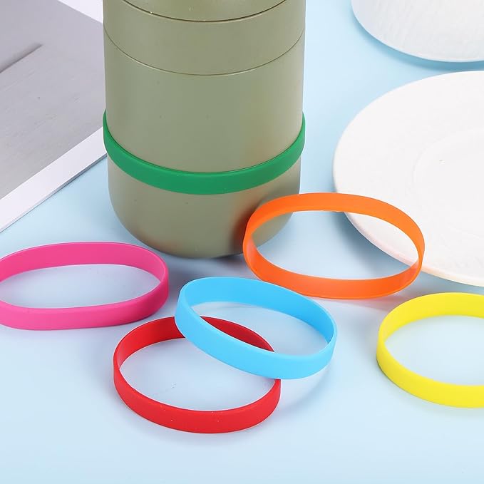 MECCANIXITY 100Pcs Silicone Rubber Bands Non-slip 4 Inch Flat Elastic Rubber Wrapping Bands for Books, Traps, Art, Wrapping Paper, Cord Wraps, Dark Blue