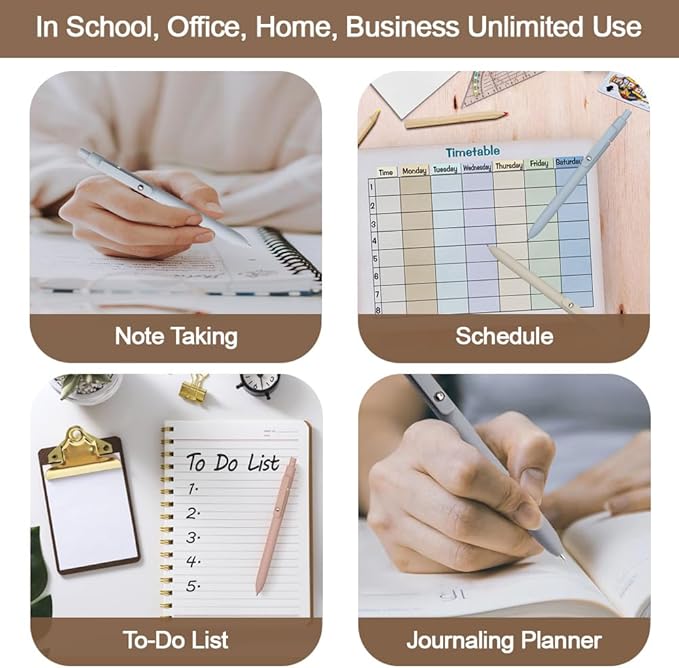 VICO Gel Pens, 5 Pcs 0.5mm Quick Dry Black Ink Pen Fine Point Smooth Writing Pens, Aesthetic Cute Office School Supplies Gifts for Women Men, High-End Series for Journaling Note Taking