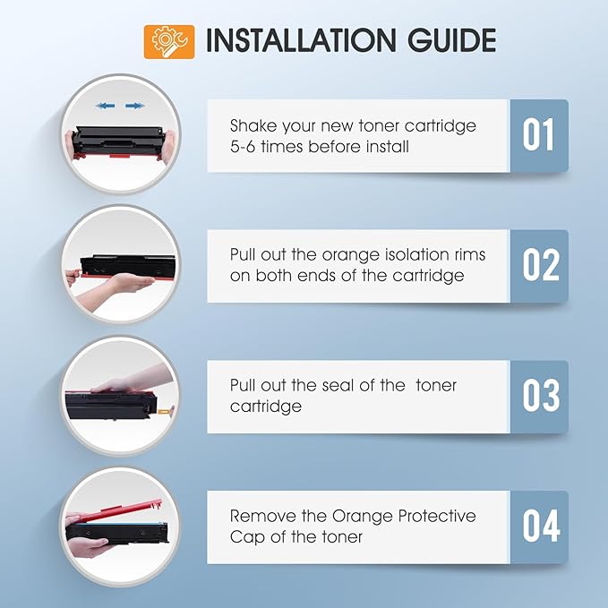 206A Toner Cartridges 4 Pack M283cdw M255dw Set Compatible Replacement for HP 206A 206X Color Laserjet Pro MFP M283fdw M283 M255 Printer High Yield Ink (with Chip) (Black Cyan Yellow Magenta)