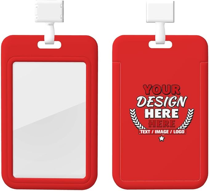 Custom Id Badge Holder Customizable Personalized Id Card with Photo Logo for Employee Work Office Staff Name Tag