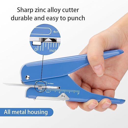 Handheld Badge Slot Hole Punch: Imlike Card Punch with Garbage Collector, Slot Puncher for PVC ID Card, Business Card, Name Tag and Luggage tag, 19/32" x 5/32" Hole, All Metal Construction