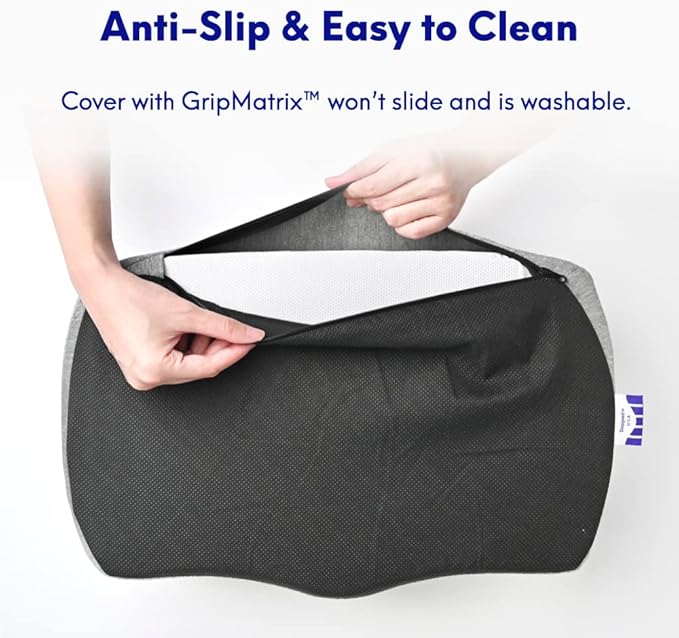 C CUSHION LAB Ergonomic Foot Rest for Under Desk - Patented Massage Ridge Design Memory Foam Foot Stool Pillow for Work, Home, Gaming, Computer, Office Chair - Footrest for Back and Hip Pain Relief