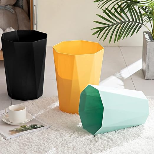 2 Pack Bathroom Trash Can 2.6 Gallon Small Garbage Can Waste Basket for Bedroom Office Dorm, Blue Black