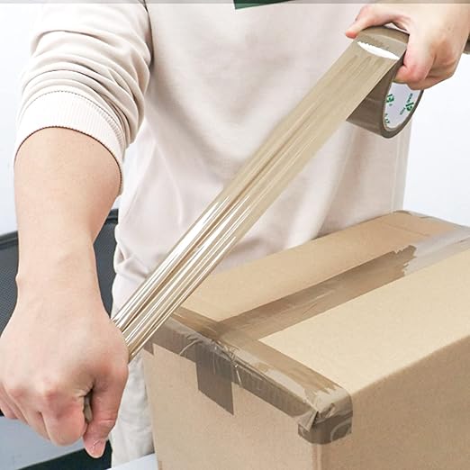 BOMEI PACK Brown Packing Tape with Dispenser, 2.6 Mil 1.88 Inch x 60 Yards, 6 Refills Rolls Moving Tape for Box Packaging, Shipping and Storage