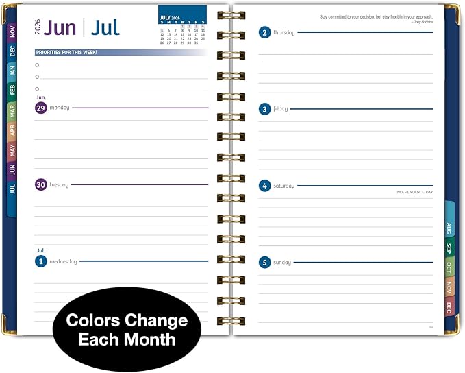 HARDCOVER 2026 Planner, 5.5"x8": 14 Months (November 2025 - December 2026), Daily Weekly Monthly Planner, Yearly Agenda, Bookmark, Pocket Folder and Sticky Note Set (Dragonflies)