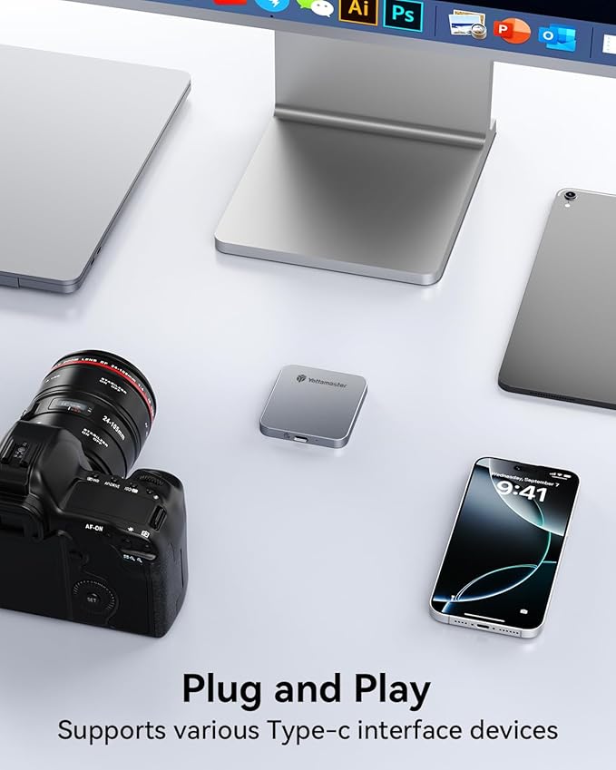 Yottamaster 2TB Magnetic External SSD, Up to 2000MB/s USB 3.2 Gen 2x2 Portable Solid State Drive, Supports 4K ProRes HDR Compatible with iPhone 16/15 Pro Max, Smartphone, Tablet, Laptop