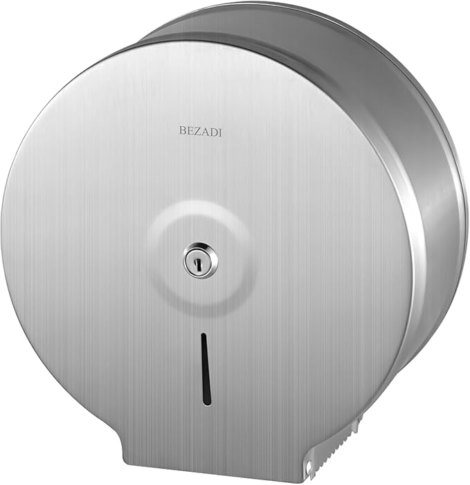 Toilet Paper Towel Dispenser Wall Mount, Jumbo Roll Toilet Tissue Dispenser, 9 Inch Paper Key Lock Stainless Steel Dispenser