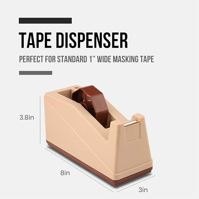 Lichamp Desktop Tape Dispenser Holder with Large 3 inch Core for Masking Tape, Heat Transfer Tape Sublimation, Painters Tape, Freezer Tape and Kitchen Tape