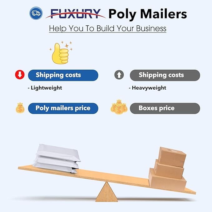 Fuxury 9x12" 1000pcs Shipping Bags Poly Mailers for Clothing,Waterproof Shipping Bags for Clothing, Strong Adhesive Shipping Envelopes for Small Business, White