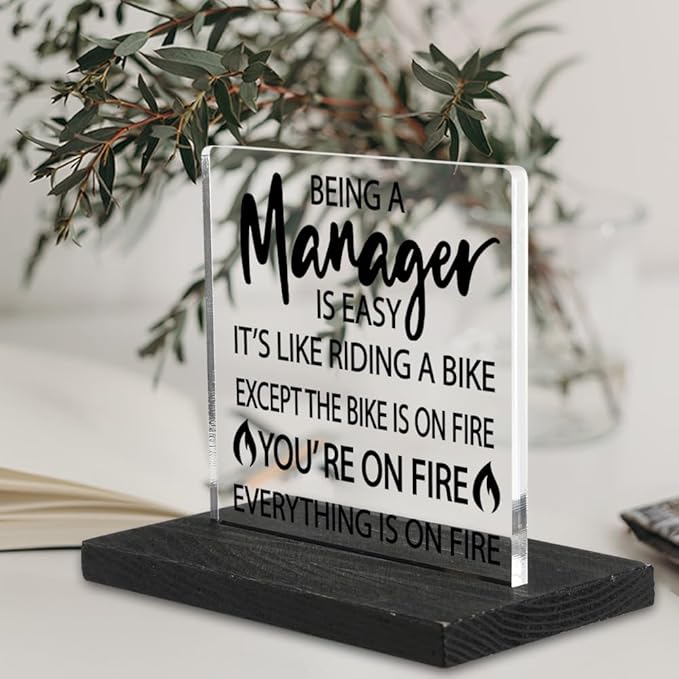 Manager gifts Funny, Thank You Appreciation Gifts for Manager, funny project manager gifts, Leadership Gifts Promotion Gift for Manager, Office Home Best Manager Gifts Decorative Signs-DX337