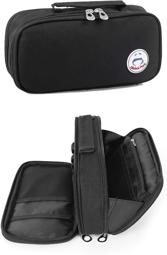 Pencil Case Pen Bag Holder Pouch Large Handle Big Capacity Desk Organizer Storage Marker Box Stationary Makeup Cosmetic Double Zippers for School Office Students Teen