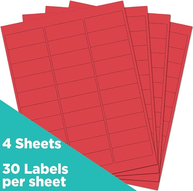 JAM PAPER Return Address Labels - Standard Mailing - 1 x 2 5/8 - Red - 120 Shipping Labels/Pack