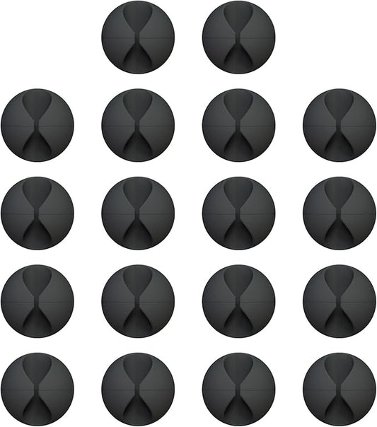 18 Pack Mini Cable Clips, Znben Cord Organizer Holder Adhesive Cord Management Charger Wire Holder Clips for Desk, Home, Office, Car, Cubicle, Nightstand Black