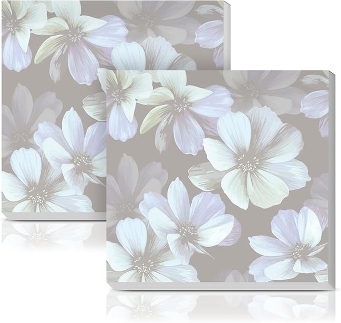 Sticky Notes 3x3 Inches, 2 Pads Cute Colorful Self-Stick Note Pads, Easy to Post for Home, Office and Daily Life Organization Luxuious Blue Flowers