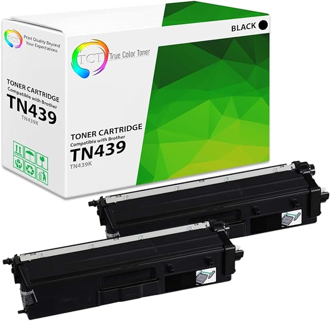 TCT TN439 Black Toner Cartridge 2 Pack - Compatible Replacement for Brother TN439BK Black Ultra High Yield Works with Brother HL-L8360CDW L8360CDWT MFC-L8900CDW L9570CDW Printers (9,000 Pgs)
