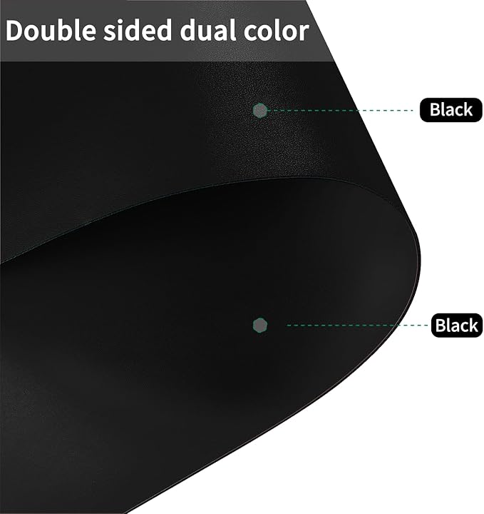 Leather Table Cover,1.8mm Thick,48x72 Inch Table Protector,Table Protector for Dining Room Table,Dining Table Cover,Table Cover Protector,Kitchen Table Cover(Black+Black,48x72)