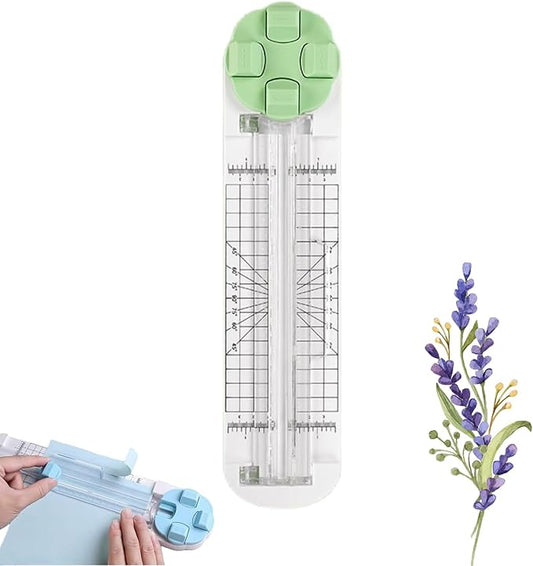 4-in-1 Multi-Function Paper Trimmer,Bidirectional Papers Cutter,Bidirectional Rotary Paper Cutter for A4/Photo/Card, for Daily Manual and Office Use (Green)