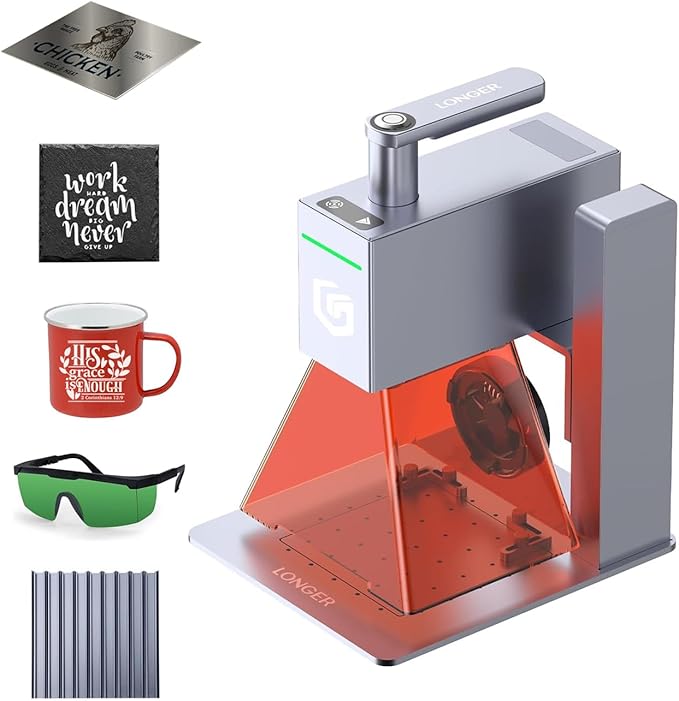 Longer Nano Portable 6W Laser Engraver, 6000mW Output Laser Cutter Machine, DIY Engraver Tool for Wood, Acrylic, Leather, Cloth, Metal, Ceramics,5000mm/s High-Speed