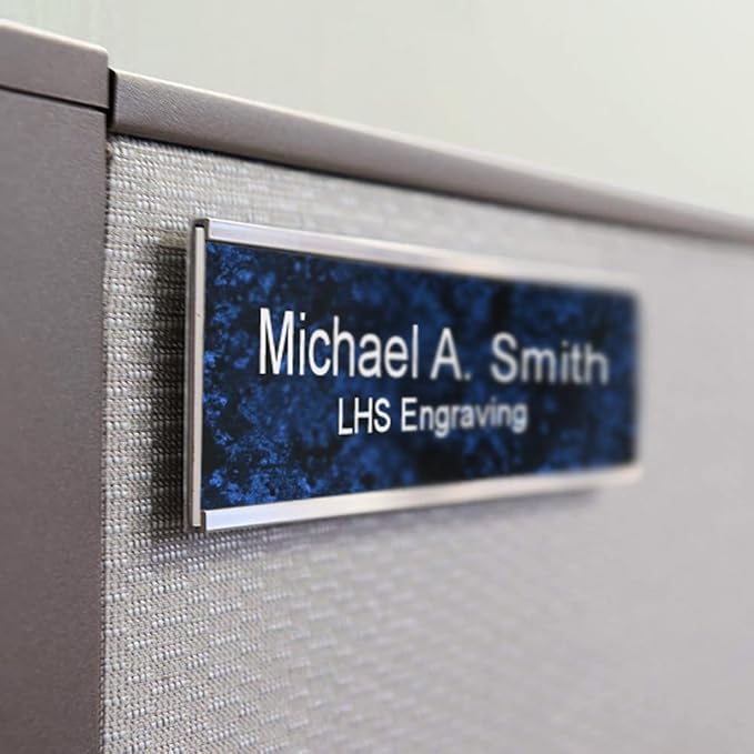 Engraved Door Signs for Office Personalized Mojave Plastic Door Plaque White Letters - Made in USA 2x10 N8