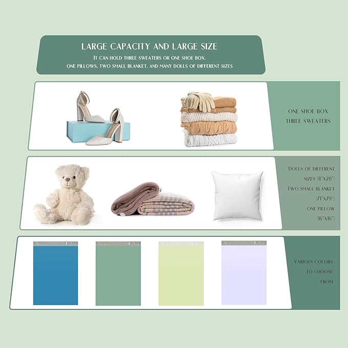 Metronic 19X24 500Pack Poly Mailers Strong Adhesive Shipping Envelopes for Clothing, Waterproof Shipping Bags for Small Businesses, Flexible Mailers Poly Bags for Shipping, Grayed Jade Green