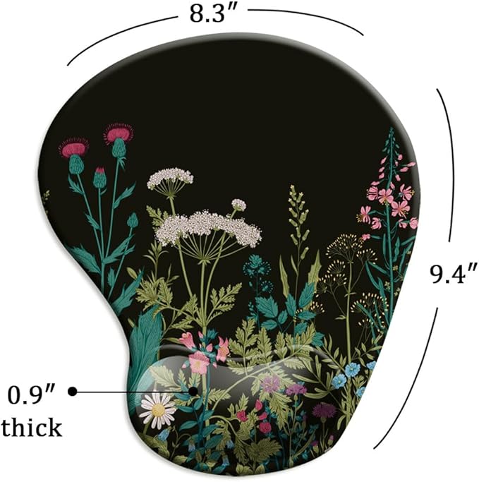 DOOKE Ergonomic Mouse Pad with Wrist Support and Coaster,Mouse Pads with Non-Slip PU Base for Home Office Working Studying Easy Typing & Pain Relief Weeds