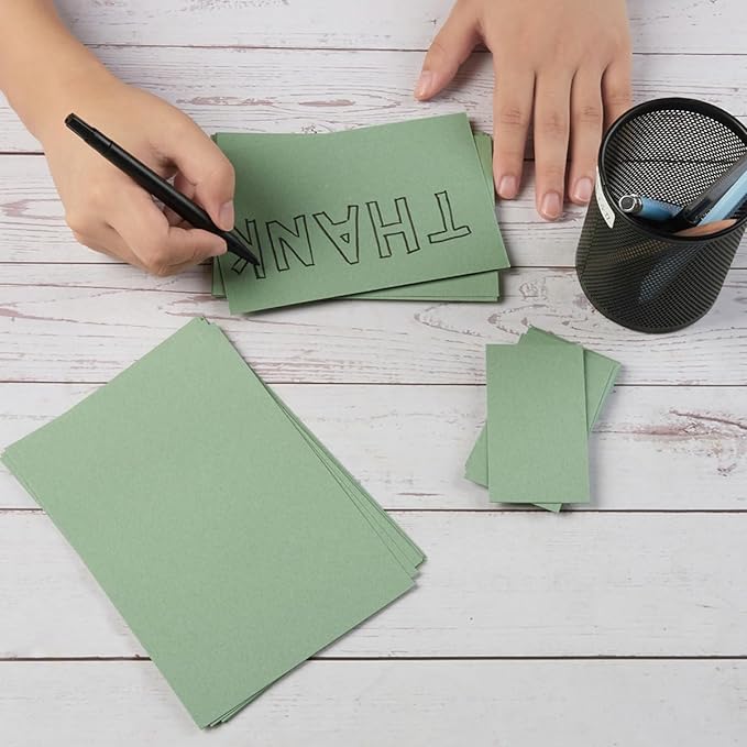 50 Sheets Blank Cardstock Paper 250 GSM Thick Heavy Cards Stock for DIY Art Projects, Card Making, Postcards, Greeting Cards, Birthday Party, Wedding Invitation (Sage-Green, 4x6 inches)