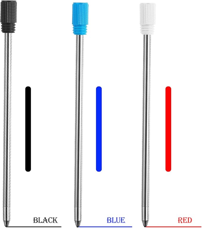 DUNBONG Ballpoint Metal D1 Refill for Multifunction Pen, Red pack of 5 pieces (Red)