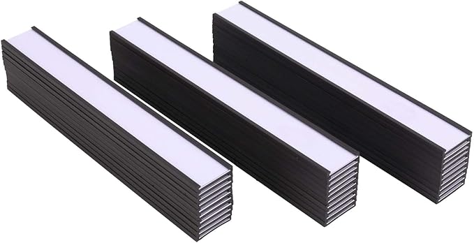 Eeoyu Magnetic Label Holders with Magnets Magnetic Data Card Holders with Clear Plastic Protectors for Metal Shelf, Whiteboard, Set of 50 (0.5 x 4 Inch)