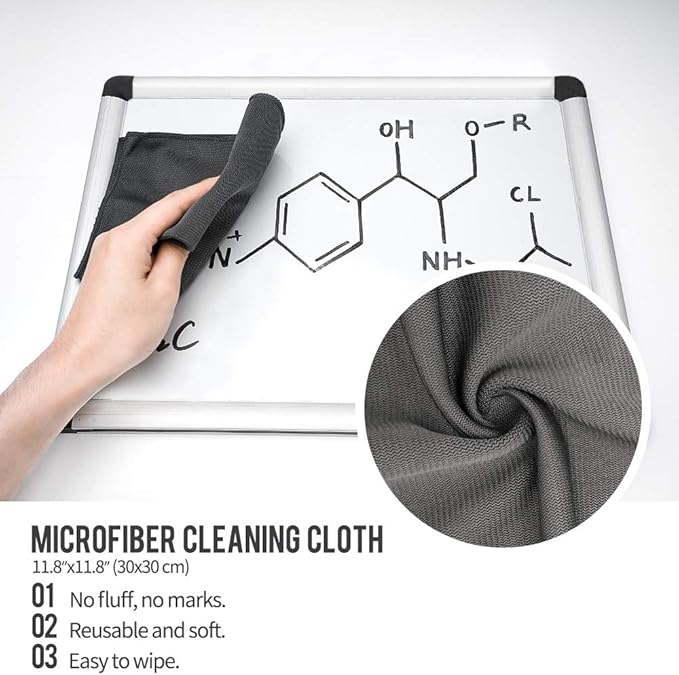 loukin Non-Toxic Whiteboard Cleaner, 8.5 fl oz Dry Erase Board Cleaner, Whiteboard Cleaning Spray with Cloths, Removes Stubborn Marks (3-Pack)