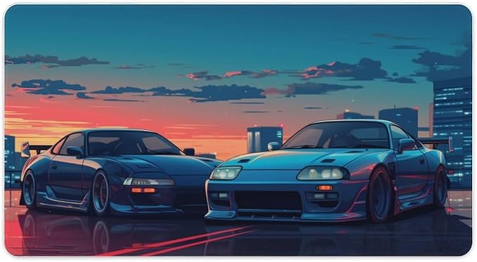 JDM Car Desk Mats on Top of Desks Pad Japanese Large Mouse Pads Gaming Cool Classic Sports Car JDM Big Mousepad for Desktop Keyboard Computer Mat 40X75cm