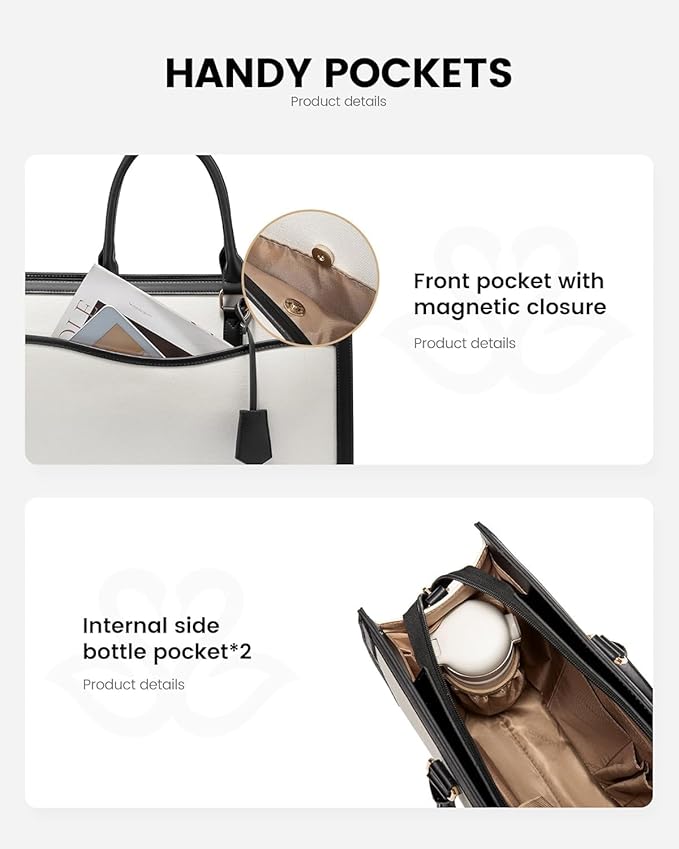 LOVEVOOK Laptop Tote Bag for Women, Office Work Bag Briefcase fit for 15.6 inch Laptop, Large Capacity Teacher Bag Handbag