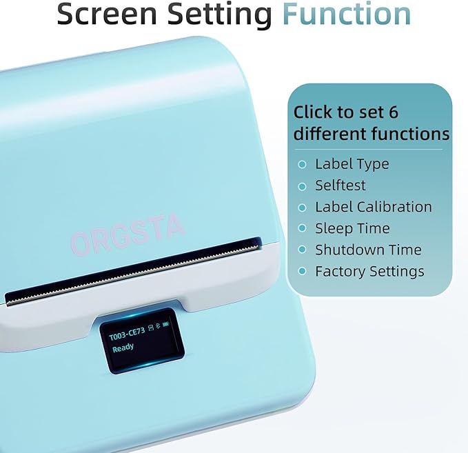 ORGSTA Label Maker Machine with Tape, T003 Thermal Label Maker, 2 Inch Bluetooth Label Printer Compatible with Phone & PC, Sticker Printer Barcode Thermal Maker for Small Business, Home, School