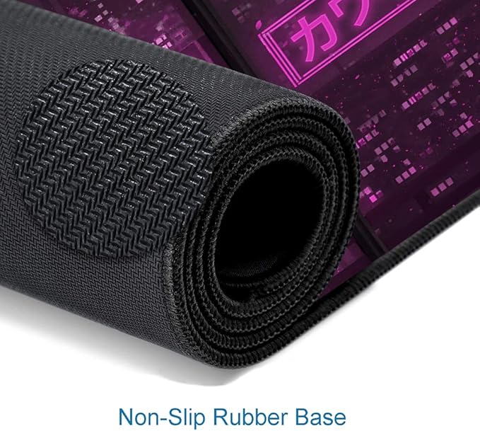 Gaming Mouse Pad, Large Anime Mouse Pads for Desk, Non-Slip Rubber Base Mousepad, Keyboard Mouse Mat Desk Pad with Stitched Edges, 31.5x11.8 inch