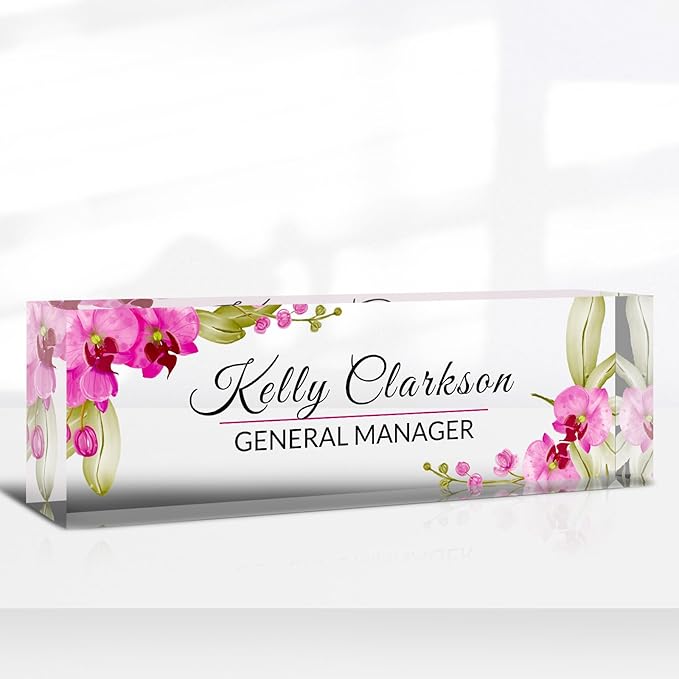 Desk Name Plate Personalized, Custom Name Plate for Desk, Acrylic Desktop Accessories, Office Gift & Decor for Women Men, Teacher Nurse Boss Employee Appreciation Gifts