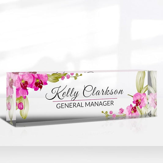 Desk Name Plate Personalized, Custom Name Plate for Desk, Acrylic Desktop Accessories, Office Gift & Decor for Women Men, Teacher Nurse Boss Employee Appreciation Gifts